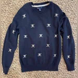 GAP Kids Boys Navy Blue Skull Sweater Sz L 10